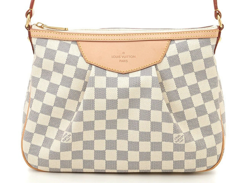 LOUIS VUITTON Siracusa Shoulder Bag Damier Azur White